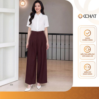 Quần Ống Rộng 𝐂𝐂𝐇𝐀𝐓 Dáng Suông Nyxora Xếp Ly Chất Liệu Tuytsi Cao Cấp 16QDS2038ST