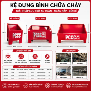 Kệ Đựng Bình Chữa Cháy Đơn / Đôi / Ba - Kệ Thép Sơn Tĩnh Điện Chống Han Rỉ [Loại Cao Cấp]