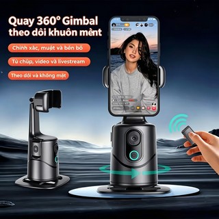 QAML Q14 xoay 360 độ kẹp điện thoại livestream, quay video nhận diện khuôn mặt AI thông minh cao cấp
