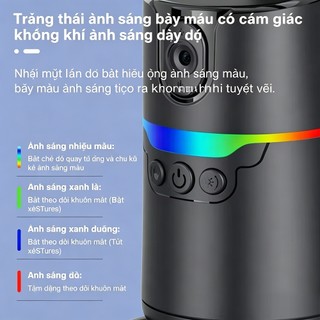 QAML Q14 xoay 360 độ kẹp điện thoại livestream, quay video nhận diện khuôn mặt AI thông minh cao cấp