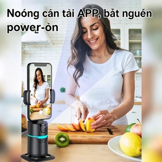 QAML Q14 xoay 360 độ kẹp điện thoại livestream, quay video nhận diện khuôn mặt AI thông minh cao cấp