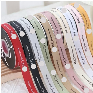 [Chữ Ngẫu Nhiên] LẺ 2 MÉT Ruy Băng Lụa Chữ 2cm, 2.5cm Cao Cấp Gói Hoa Trang Trí DIY Handmade YiYihome