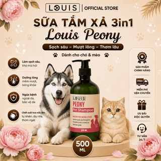 Sữa Tắm xả 3in1 LOUIS PEONY 3-500ML Cho Chó Mèo Mượt Lông Lưu Hương Ngăn Ngừa Ve Rận Nấm Ngứa
