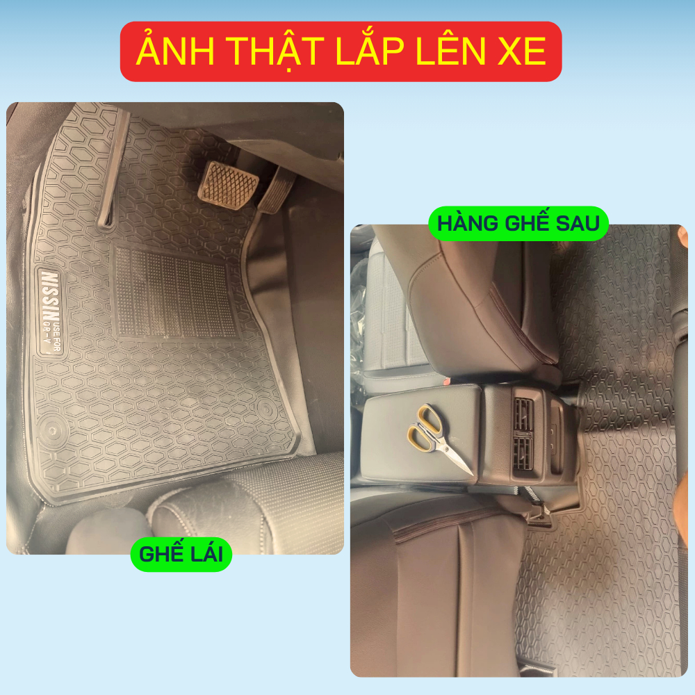 Thảm Lót Sàn Cao Su Xe Honda CRV 2024 - NAY - Sàn Cao Su Đúc Ko Mùi Dễ Vệ Sinh Vừa In Theo Xe- Mẫu NISSIN