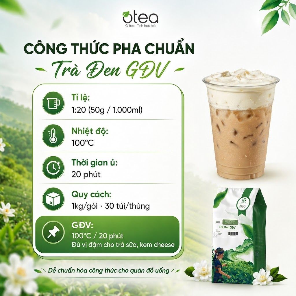 Trà đen số 9 - túi 500gr - Chuyên dùng pha trà sữa truyền thống, hồng trà đào, hồng trà sữa, trà trái cây.