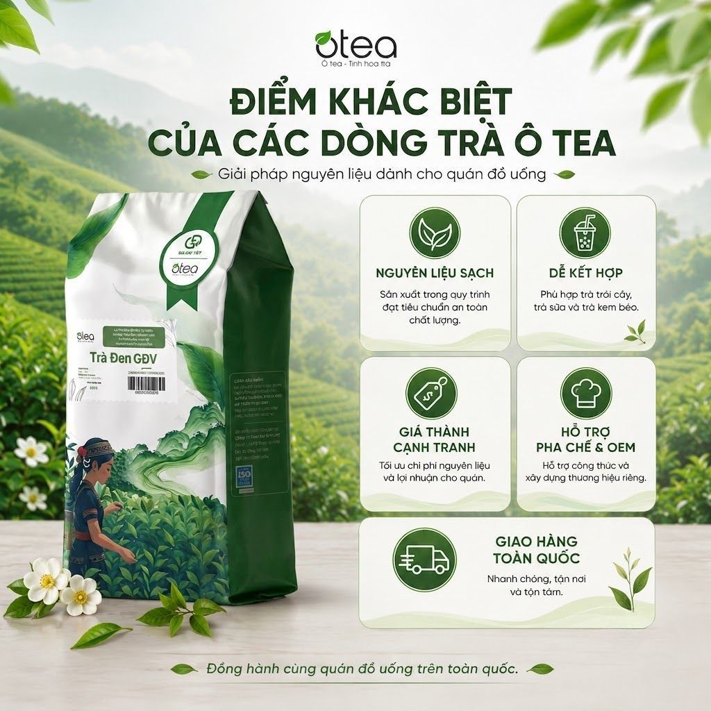 Trà đen số 9 - túi 500gr - Chuyên dùng pha trà sữa truyền thống, hồng trà đào, hồng trà sữa, trà trái cây.