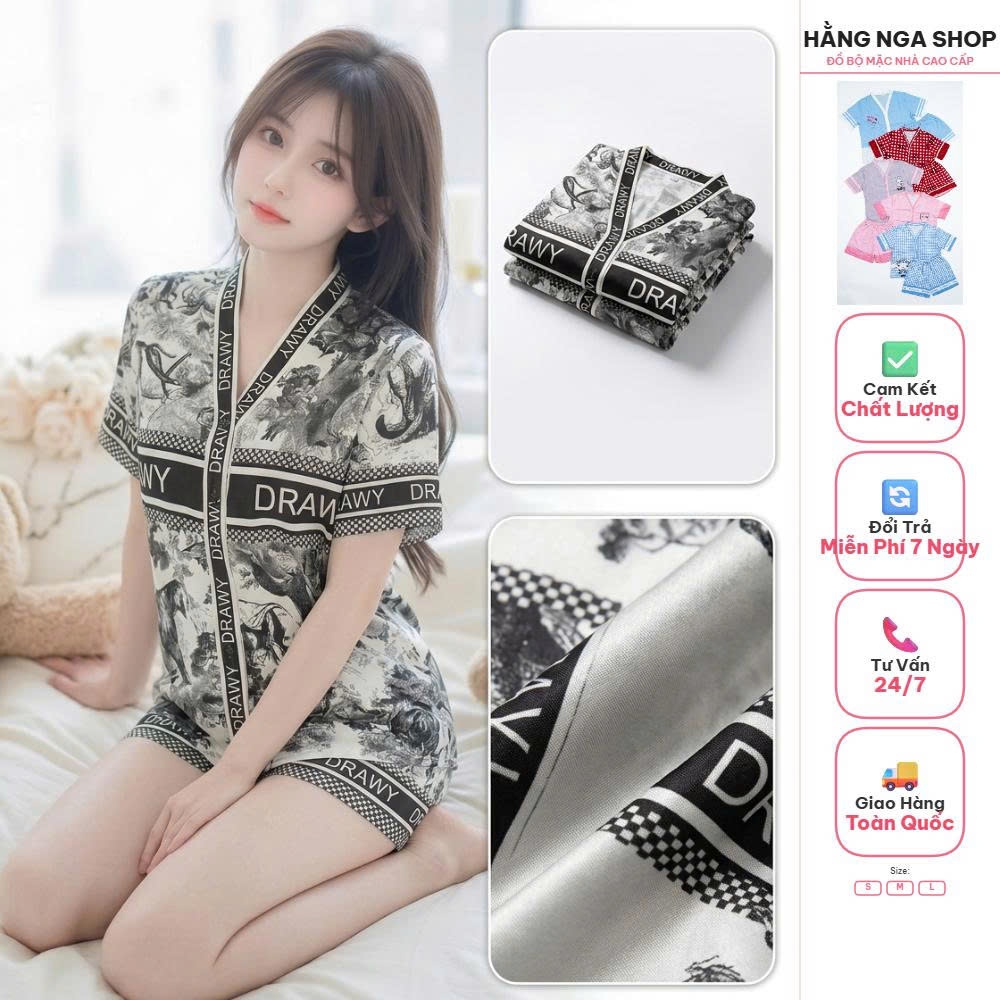 Đồ Bộ Pijama Lụa Cát Cộc Cộc Premium Bộ Ngủ Nữ Cộc Tay Quần Đùi Mặc Nhà Sang Chảnh Xu Hướng Mới
