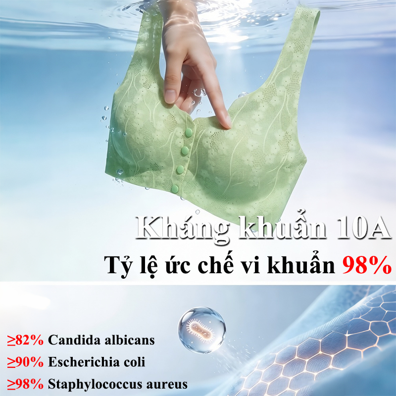 ANGEL MOMMY Áo ngực cài nút phía trước không dây kiểu vest liền mạch cỡ lớn kiểu dáng mỏng br01