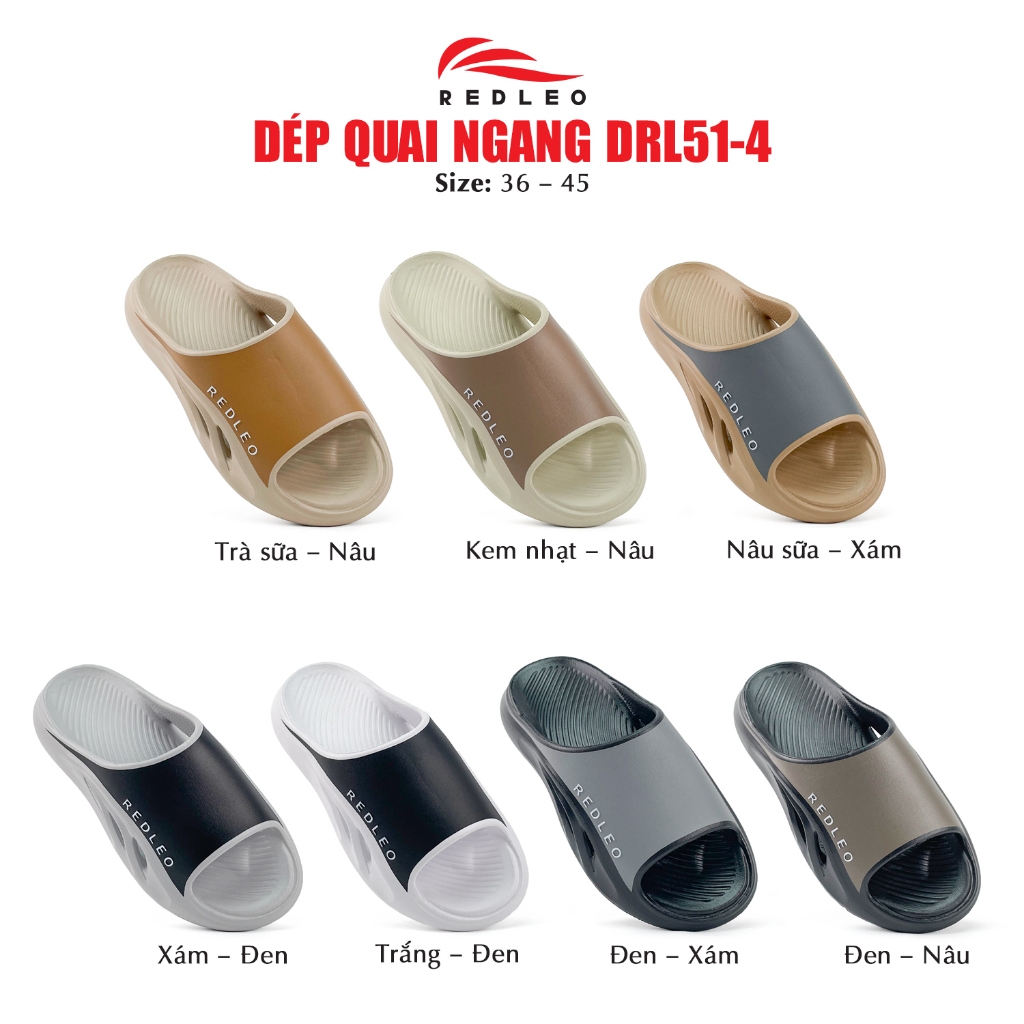 Dép Quai Ngang REDLEO Oran - EVA Đúc Nguyên Khối Phối Hai Màu Thời Trang, Có BigSize DRL51-4