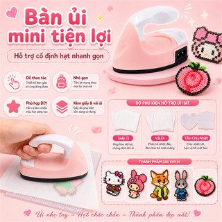 【Combo hạt xếp thủ công】Đầy đủ dụng cụ DIY gồm bảng ghép, nhíp, bàn ủi mini, giấy ủi và móc khóa trang trí.