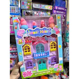 Đồ Chơi Ngôi Nhà Gia Đình Heo Peppa Pig Sweet House Có Đèn & Âm Thanh Kèm 4 Nhân Vật Cho Bé