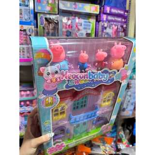 Đồ Chơi Ngôi Nhà Gia Đình Heo Peppa Pig Sweet House Có Đèn & Âm Thanh Kèm 4 Nhân Vật Cho Bé
