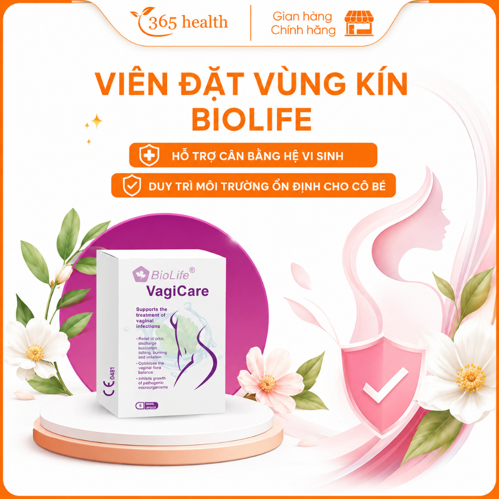 [NK chính hãng ] Viên Bổ Sung Lợi Khuẩn, Hỗ Trợ Giảm Vi/em PKhoa BioLife - Hộp 6 Viên