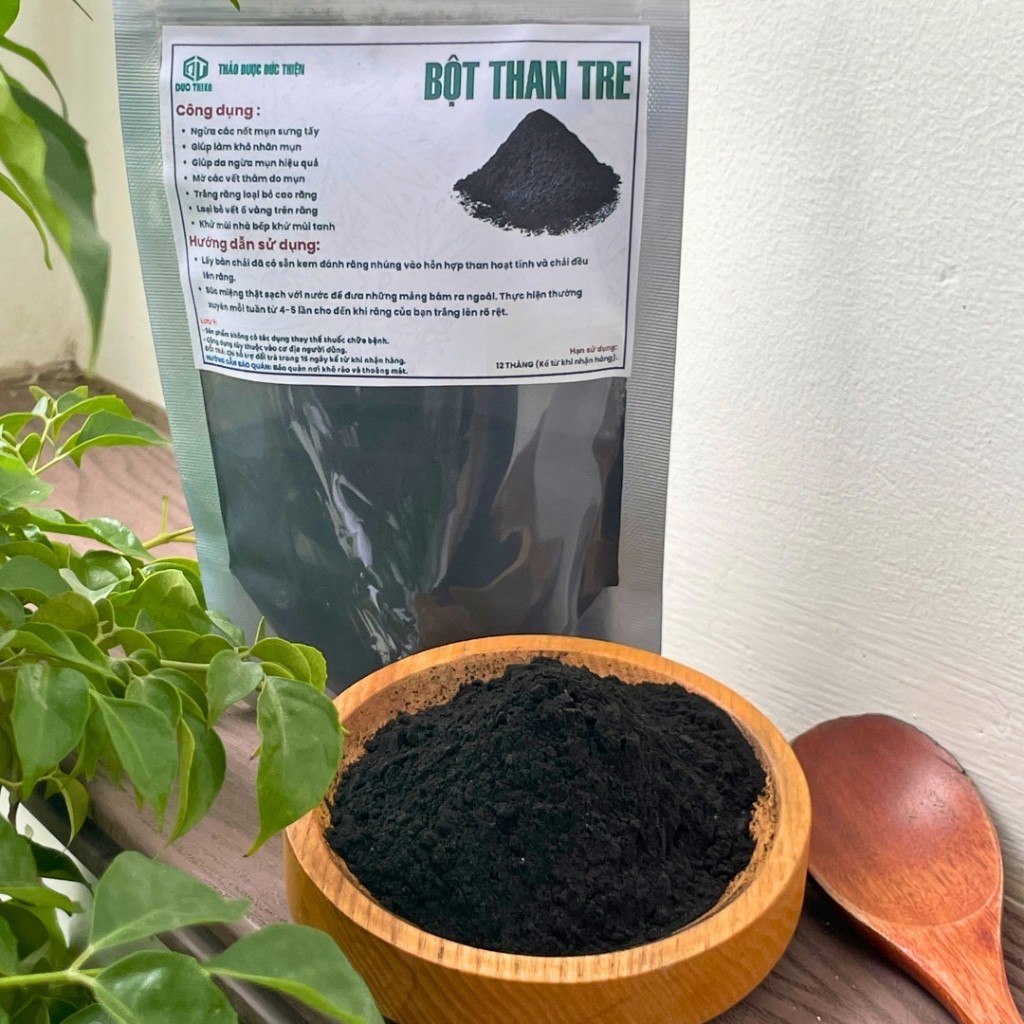 Bột Than Tre Nguyên Chất Đức Thiện (Mịn, Sạch, Thơm) - Trắng Răng, Ngăn Ngừa Mun, Giảm Sưng Tấy