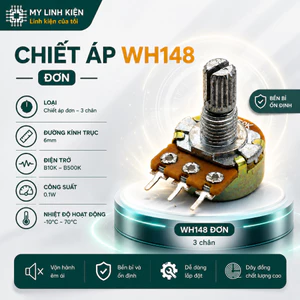 Chiết áp đơn 1K 2K 5K 10K 20K 50K 100K 250K 500K 1M WH148 15mm chất lượng cao.