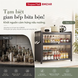 BMZAR Tủ bếp đa năng Tấm thép cacbon Tủ gia vị cho đi móc Kệ để đồ Mặt bàn bếp Chống bụi 360 độ