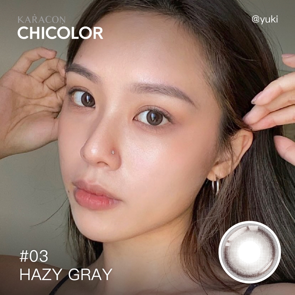 [Lens 1 Ngày] - Lens Màu Tự Nhiên - KARACON CHICOLOR 38% - #03 Hazy Gray (2 Chiếc)