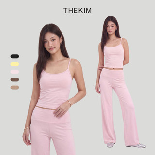 THEKIM Set bộ Yoga , Pilates , Daily Áo 2 dây ( có mút ngực ) nút điều chỉnh và quần ống suông cạp thường CS405406