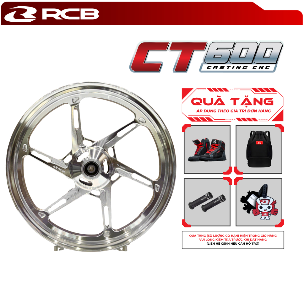 Mâm Xe CT600 RCB (2.5*14 - 3.5*14) - Dành Cho Xe NVX / AEROX V1 V2 V3