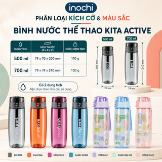 Bình nước thể thao Inochi - Kita Active 500/700ml (Nhiều màu)