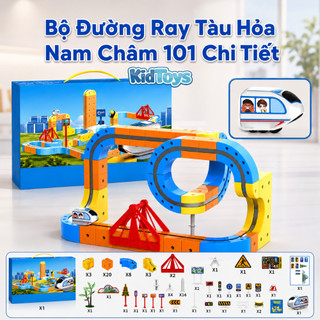 Bộ Tàu Điện Nam Châm Từ Tính Chống Trọng Lực KidToys - Lắp Ghép Đường Ray 3D Sáng Tạo Cho Bé