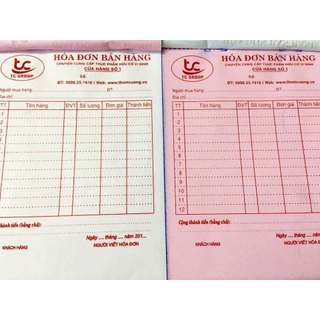 Hóa đơn bán hàng in theo yêu cầu - 1 liên; 2 liên - Đặt càng nhiều giá càng rẻ