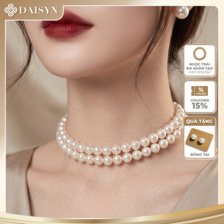 [ DAISYN ] N765 choker dây chuyền ngọc trai nhân tạo dây chuyền 2 sợi 8li xinh xắn cho nữ