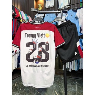 [CÓ IN TÊN] Bộ áo bóng đá trẻ em JP TRĂNG ĐỎ , đủ size cho bé 8-78kg, chất MÈ lạnh thoáng mát Top Kid
