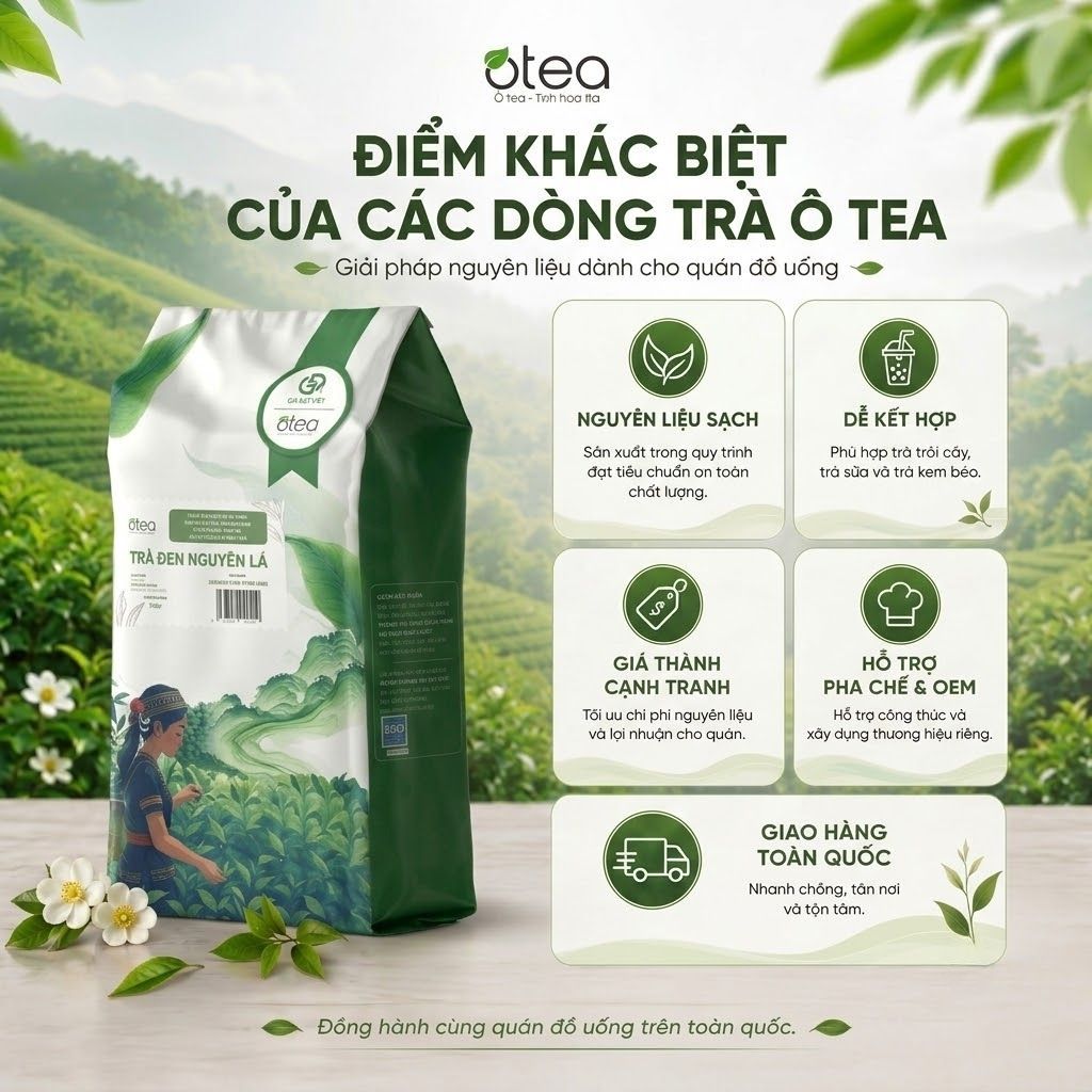 Trà Đen Otea Nguyên Lá Cao Cấp - 500g - Hương Vị Chua Nhẹ, Chát Mạnh, Ngọt Sâu