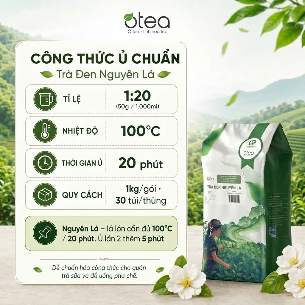 Trà Đen Otea Nguyên Lá Cao Cấp - 500g - Hương Vị Chua Nhẹ, Chát Mạnh, Ngọt Sâu