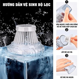 Máy hút bụi ô tô pin BOSSUN BS-VC07HB Động cơ đồng, thổi và hút 7kpa 500w 160ml - Máy hút bụi cầm tay