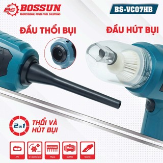 Máy hút bụi ô tô pin BOSSUN BS-VC07HB Động cơ đồng, thổi và hút 7kpa 500w 160ml - Máy hút bụi cầm tay