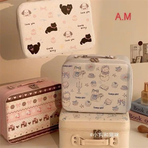Cốp Đựng Mỹ Phẩm Mini Có Quai Xách Hộp Đựng Đồ Trang Điểm Đựng Skincare Chống Bụi Dung Tích Lớn Đa Năng