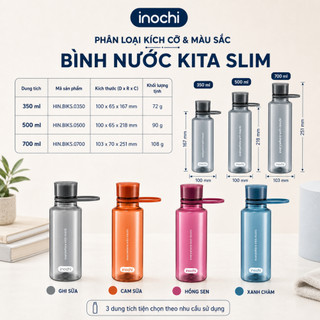 Bình nước Inochi - Kita Slim 350ml,500ml, 700ml nhiều màu