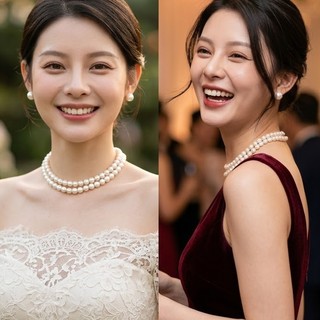 [ DAISYN ] N765 choker dây chuyền ngọc trai nhân tạo dây chuyền 2 sợi 8li xinh xắn cho nữ