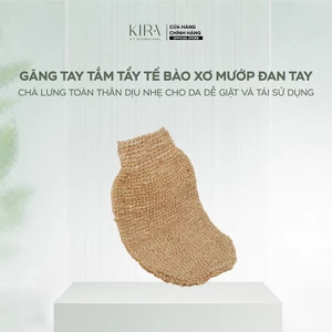 Găng tay tắm tẩy tế bào chết từ xơ mướp đan tay – Chà lưng toàn thân – Dịu nhẹ cho da – Dễ giặt và tái sử dụng