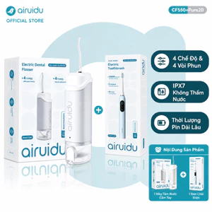 Airuidu Máy Tăm Nước Di Ðộng + Bàn Chải Ðiện Sự Kết Hợp Chăm Sóc Răng Miệng
