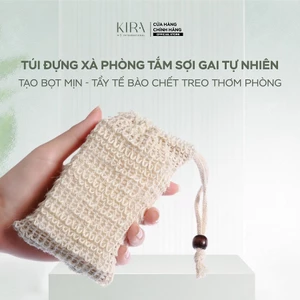 Túi đựng xà phòng tắm sợi gai/lưới lanh tự nhiên | Tạo bọt mịn – Tẩy tế bào chết – Treo thơm phòng