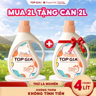 [Mua 1 tặng 1] Can Nước Giặt Xả TOPGIA 2L Hương Vườn Say Mê Lưu Hương Bền Lâu, Dịu Nhẹ, An Toàn