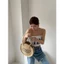 Túi Cói SUNDAY Nữ Đi Biển Túi Tote Cói Dung Tích Lớn Phong Cách Hàn Quốc Du Lịch Dạo Phố Thời Trang
