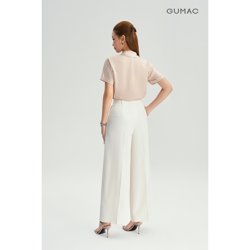 Quần Tây Nữ GUMAC Form Ống Suông Bản Lưng Rời Đỉa Kiểu Túi Dọc Tiện Lợi Phong Cách Công Sở Thanh Lịch QF11051