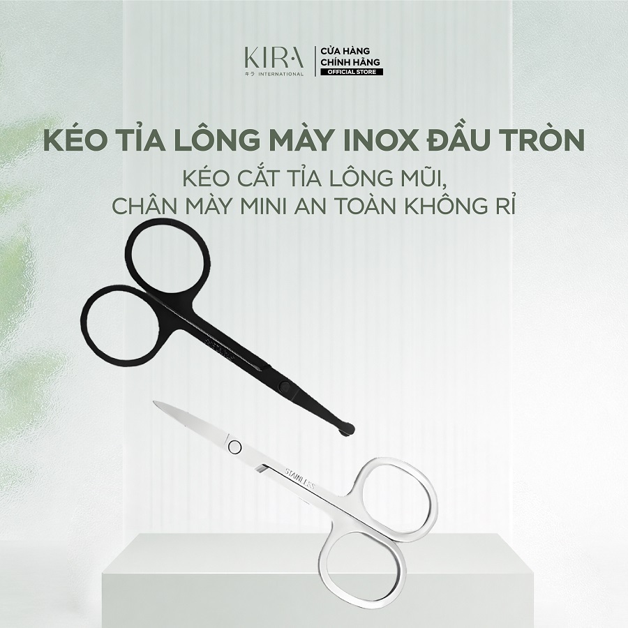 Kéo tỉa lông mày inox đầu tròn đầu nhọn – Kéo cắt tỉa lông mũi, chân mày mini an toàn không rỉ