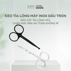 Kéo tỉa lông mày inox đầu tròn đầu nhọn – Kéo cắt tỉa lông mũi, chân mày mini an toàn không rỉ