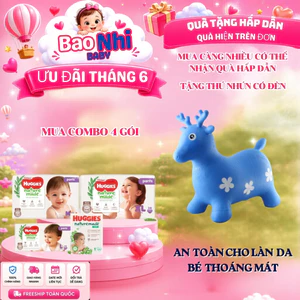 COMBO 4 Tã Quần Cao Cấp HUGGIES NATURE MADE Size M58/L44/XL38/XXL26/XXXL28