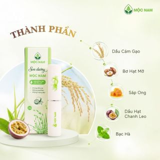Son dưỡng môi Mộc Nam - Cám gạo chanh leo dưỡng ẩm môi, giảm thâm môi
