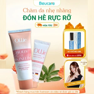 Combo kem tẩy lông và kem dưỡng Ollie tẩy vùng kín, nách, tay, chân , an toàn không đau rát,dưỡng da phù hợp mọi loại da