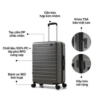 Vali Kéo MIAvn Pisani CLASSIC FZA01 - Size 20/24/28 Inch, Nhựa PC+RPO Cao Cấp, Có Thể Nới Rộng, Khoá TSA