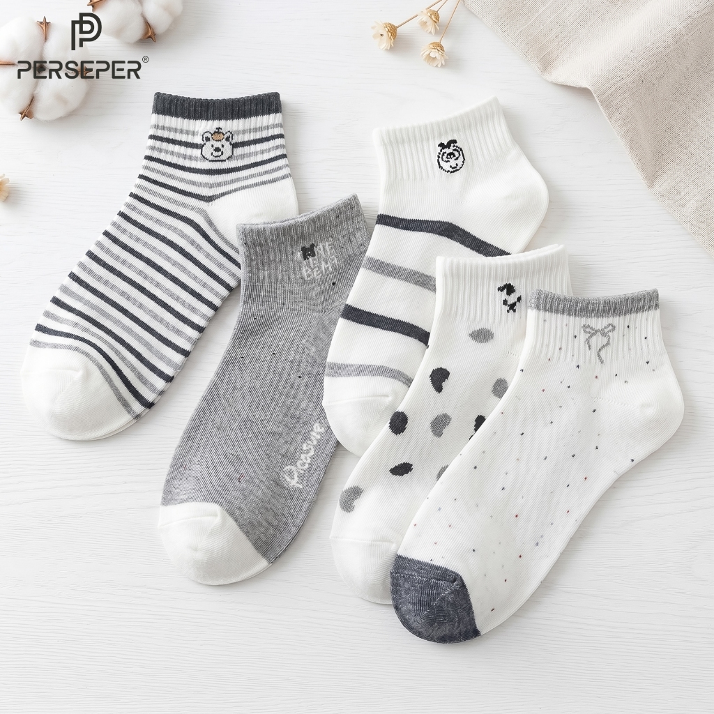 Tất vỡ nữ cổ ngắn phong cách Hàn Quốc hiện đại, chất liệu mềm mại thoáng khí - Ekiu Shop