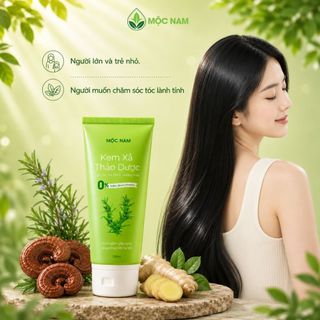 Dầu xả tóc thảo dược Mộc Nam linh chi hà thủ ô dạng kem - Phục hồi tóc hư tổn, dưỡng tóc suôn mượt