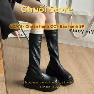 Giày boot nữ da PU tổng hợp dệt vải đế cao su thanh lịch tinh tế nhẹ nhàng cao cấp